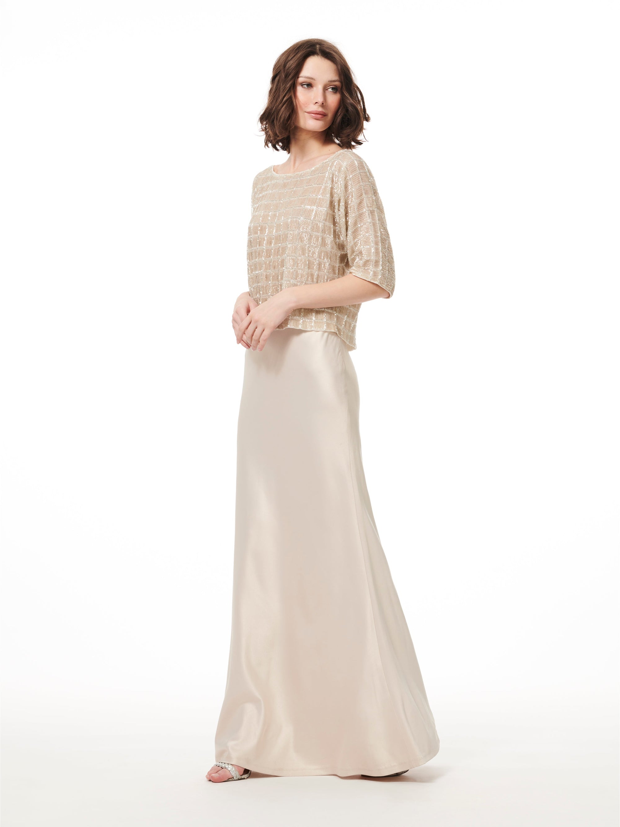 WINDOWPANE DOLMAN BEADED TOP
