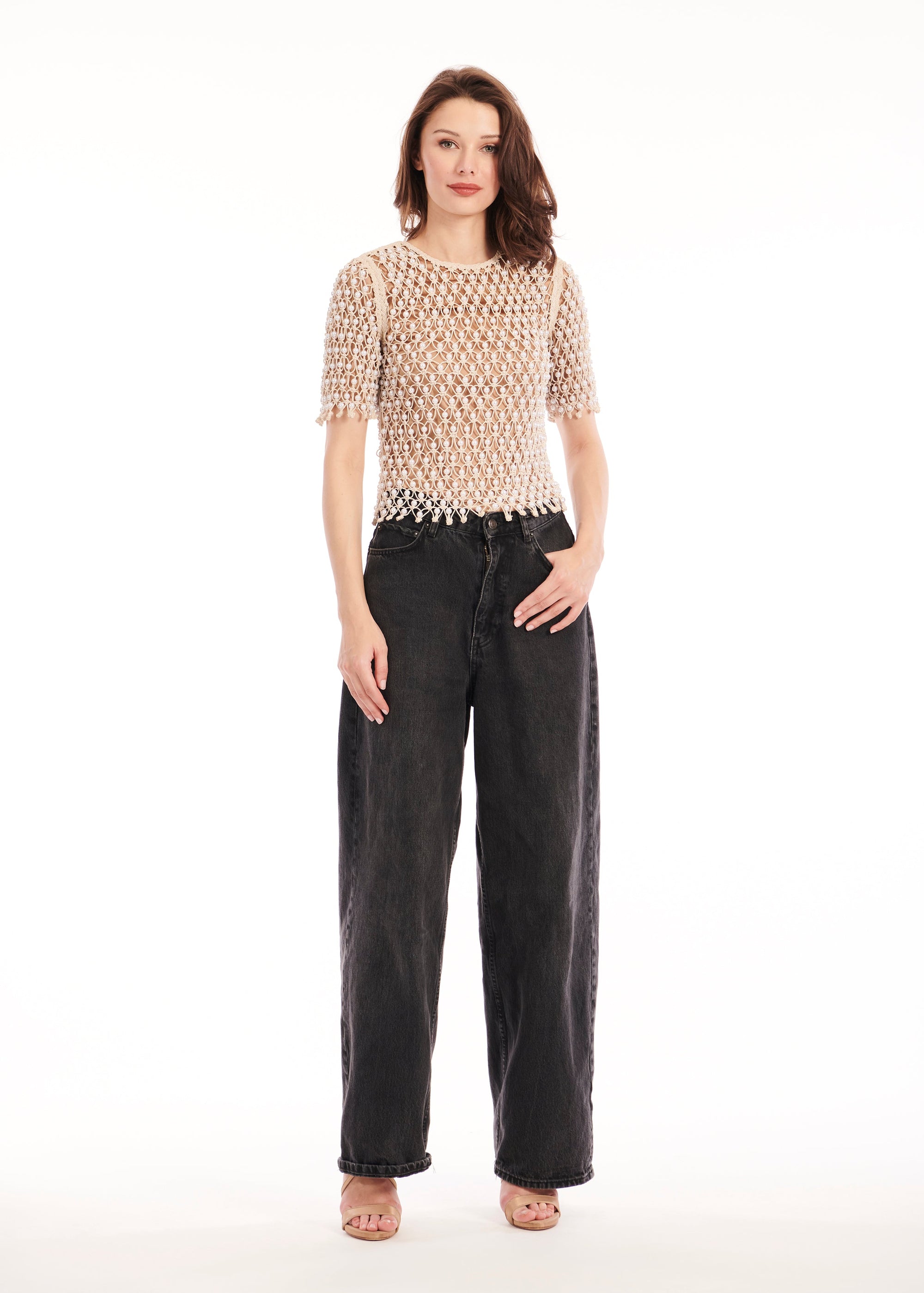 PEARL MACRAME TEE