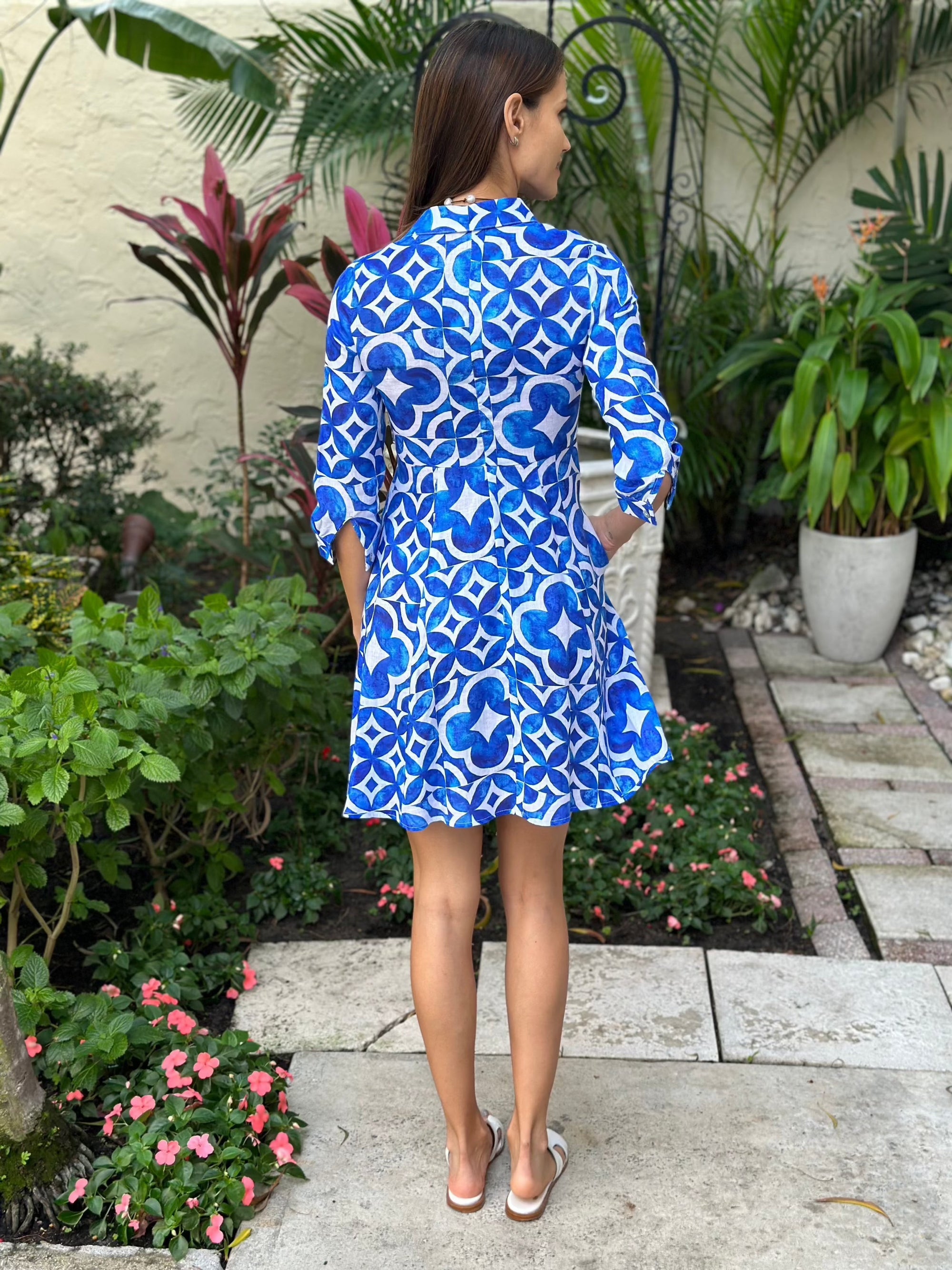 Shirt Dress Mini Linen Finta