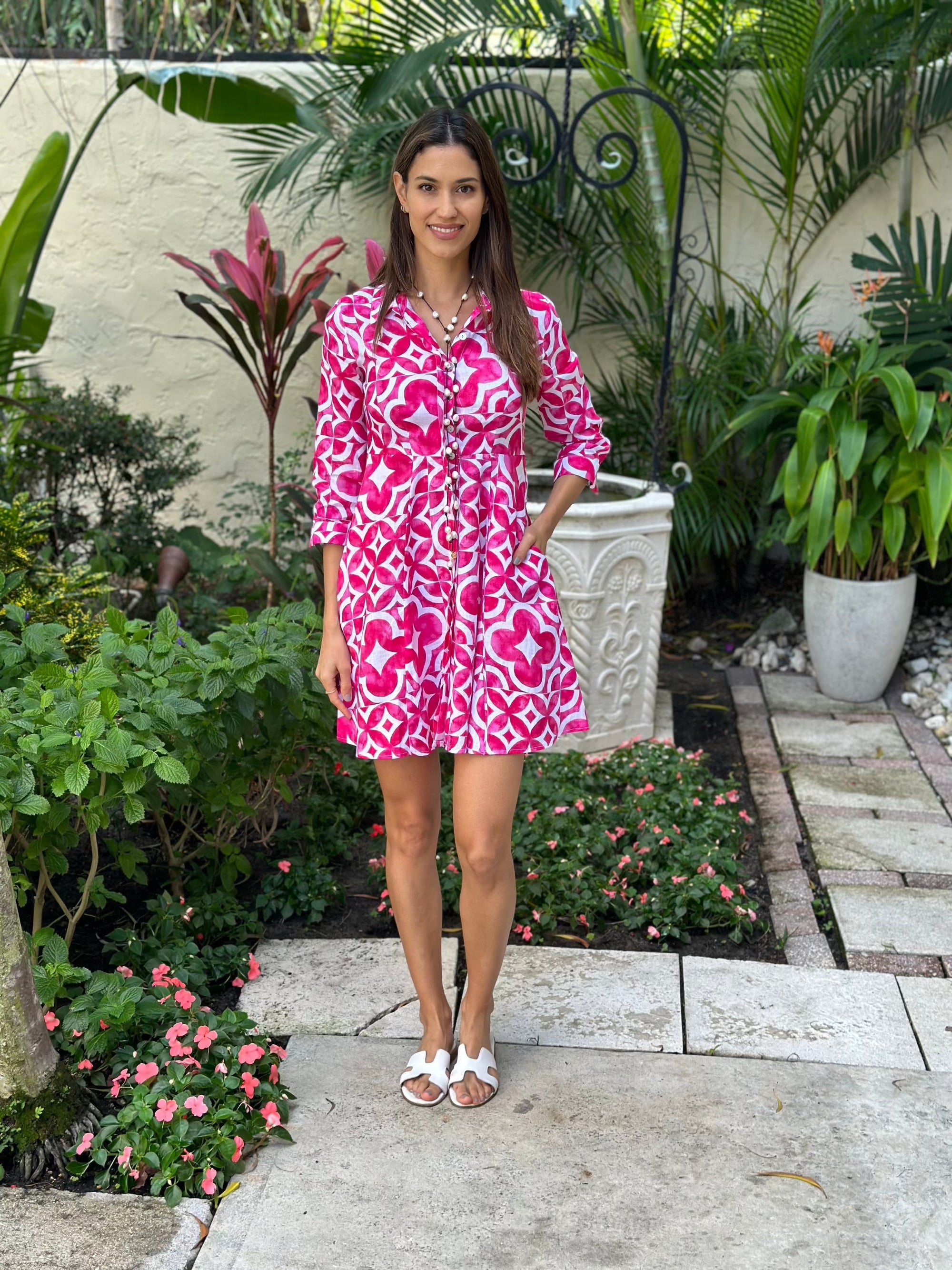 Shirt Dress Mini Linen Finta