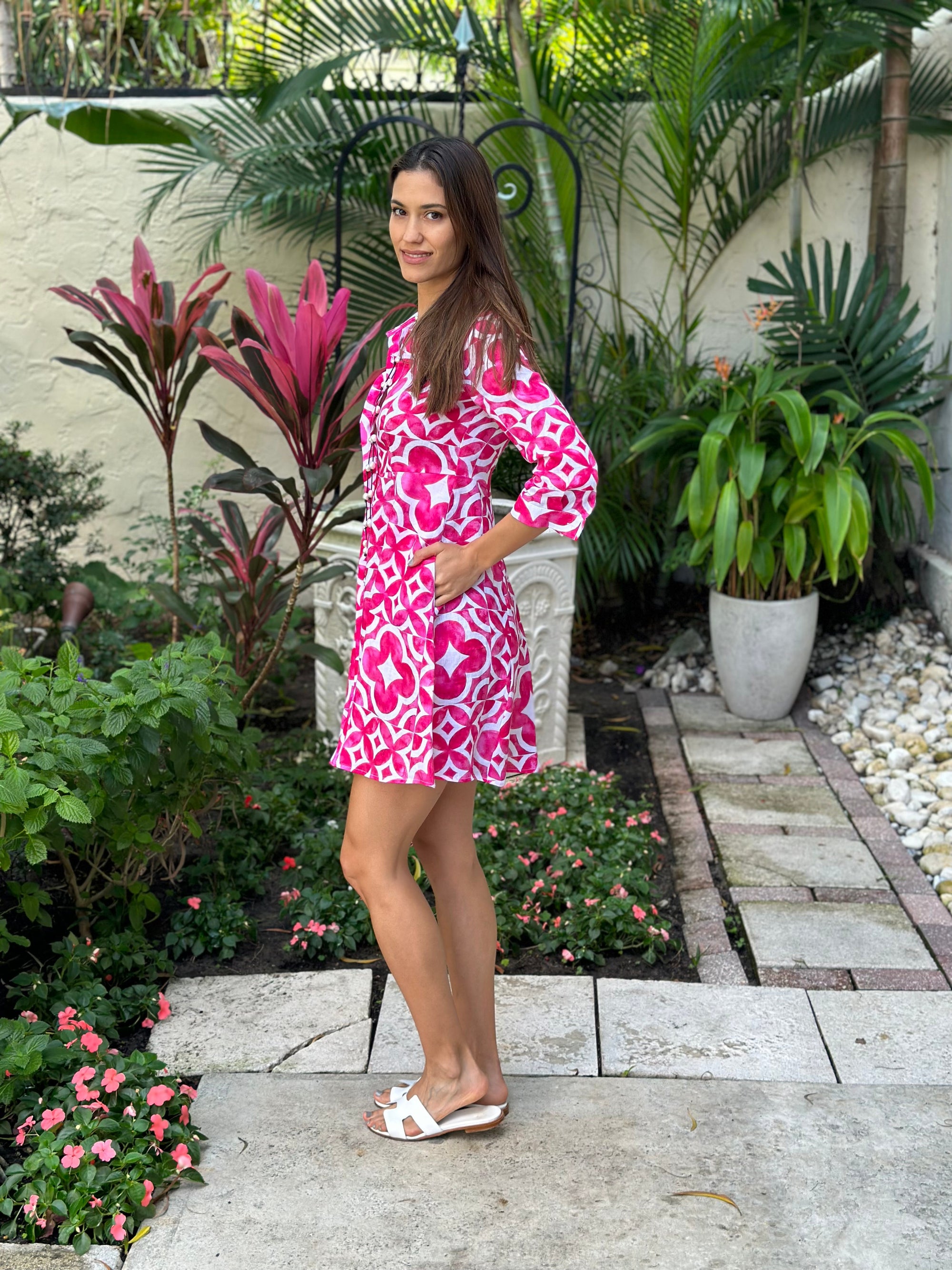Shirt Dress Mini Linen Finta