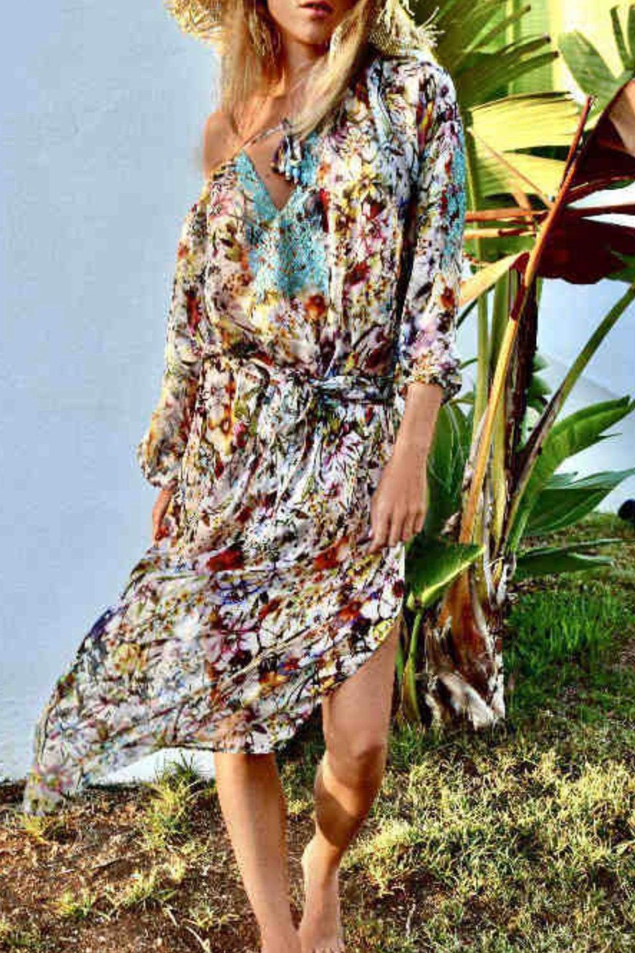 Vanita Rosa Manille Ruffle Long Dress