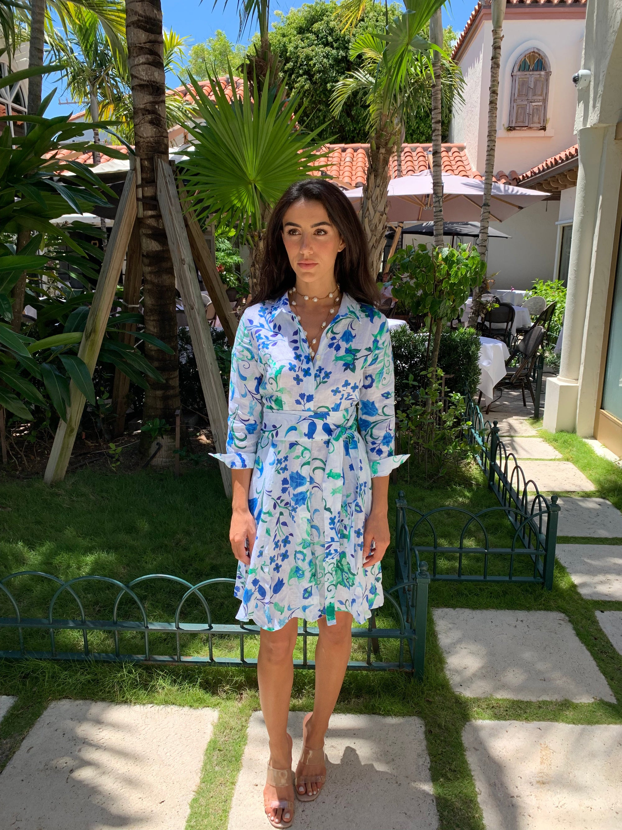 Shirt Dress Mini Linen Finta