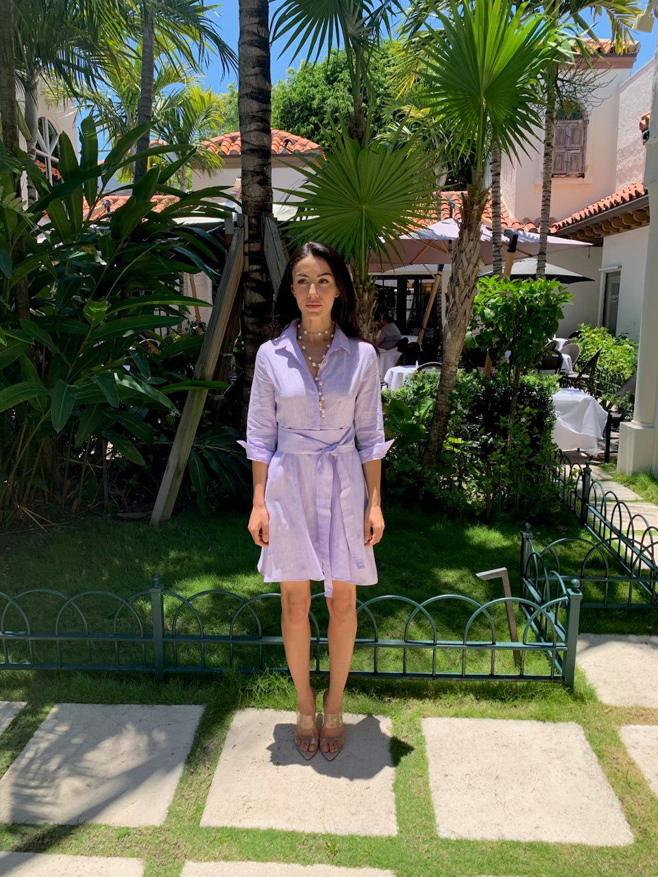 Shirt Dress Mini Linen Finta