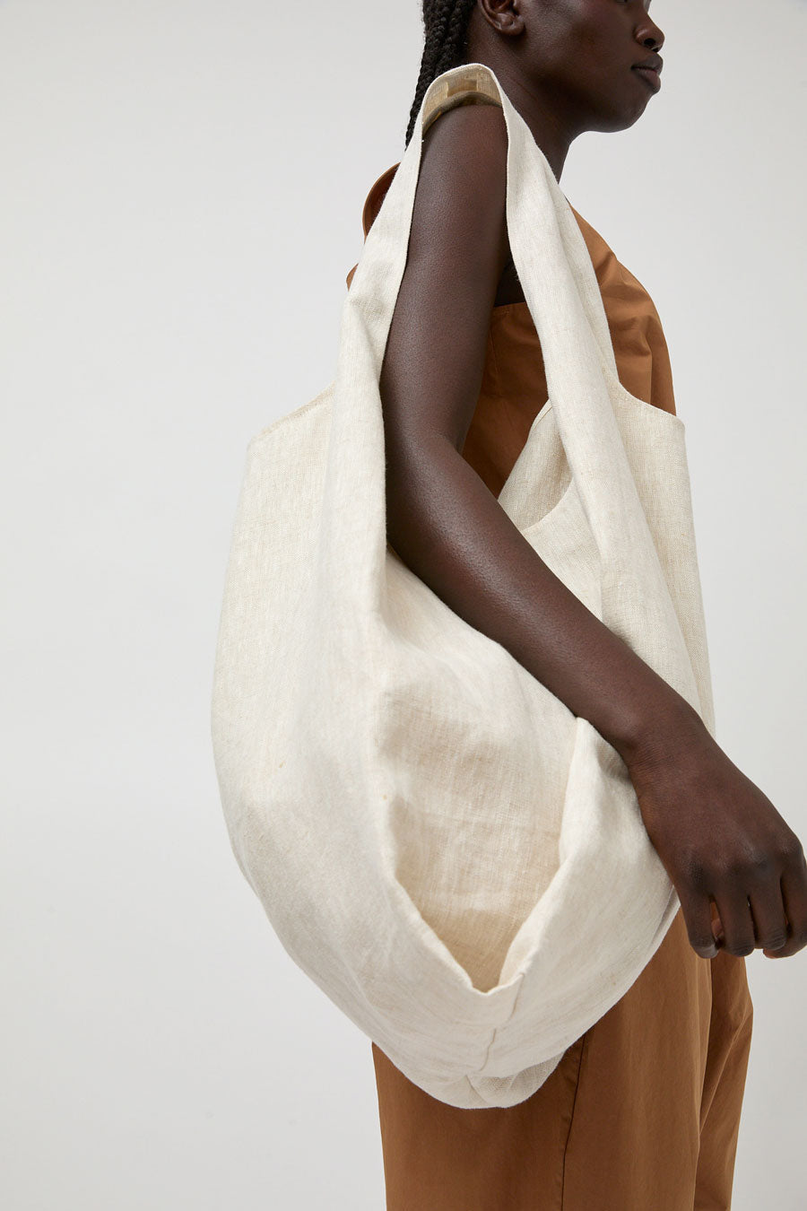 Modern Weaving XL Bound Linen Shopper in Oatmeal Linen