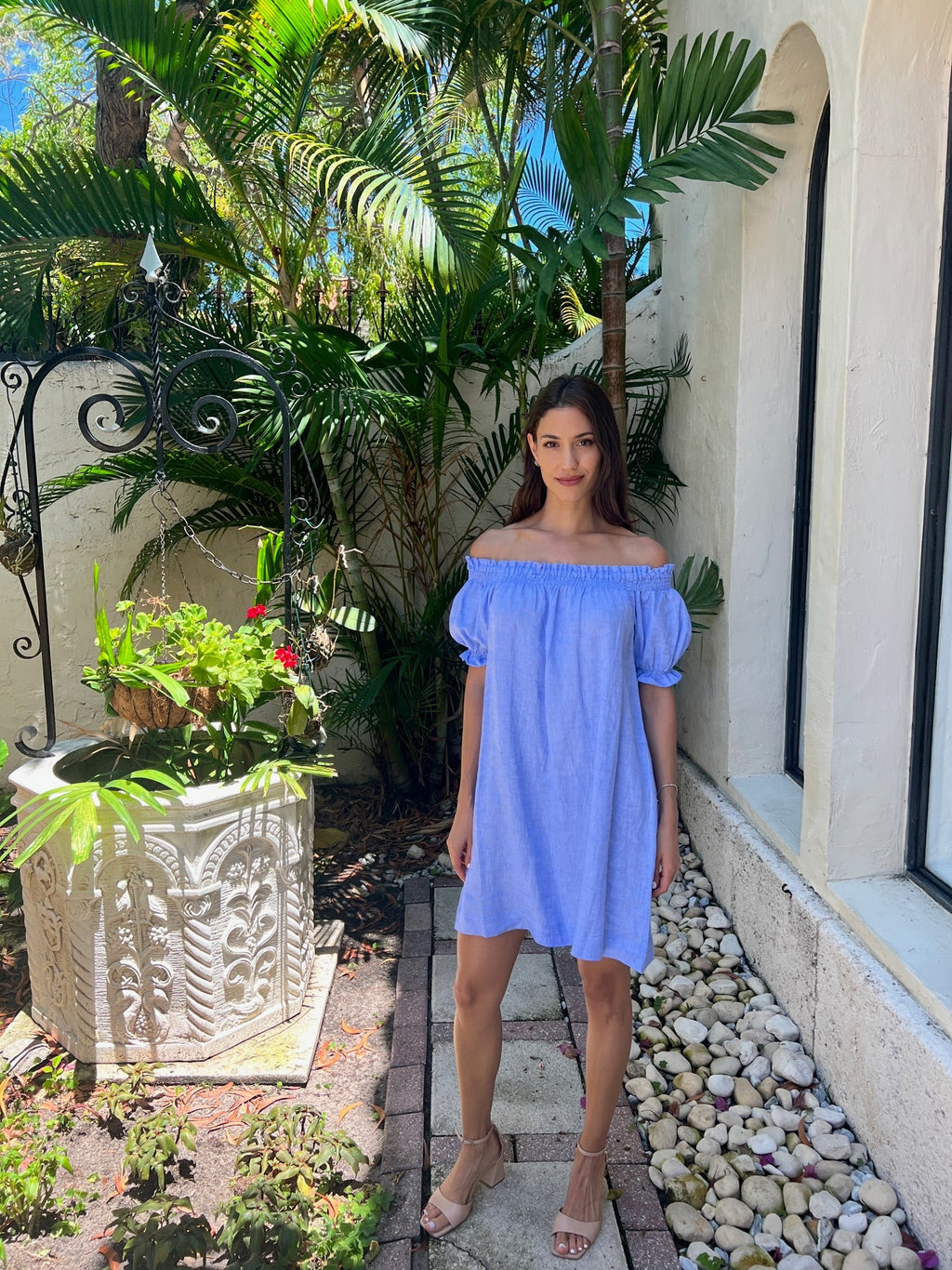 Susanna off the Shoulder Linen Dress