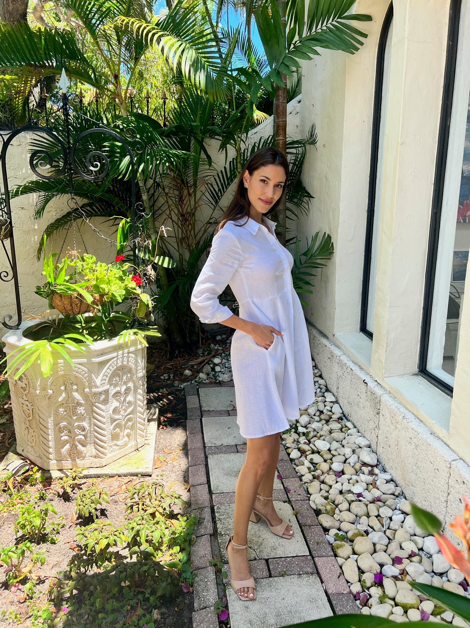 Shirt Dress Mini Linen Finta