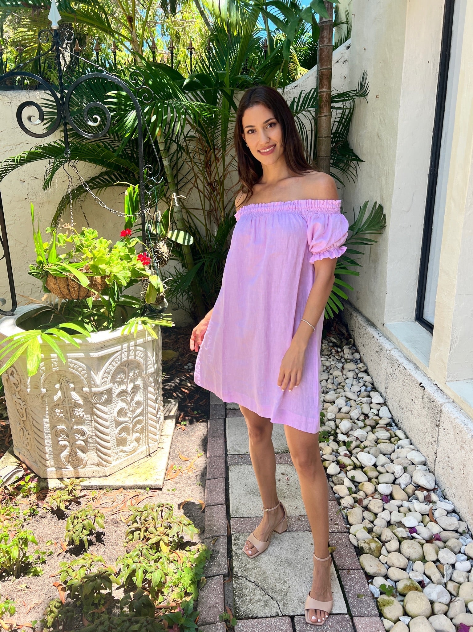 Susanna off the Shoulder Linen Dress