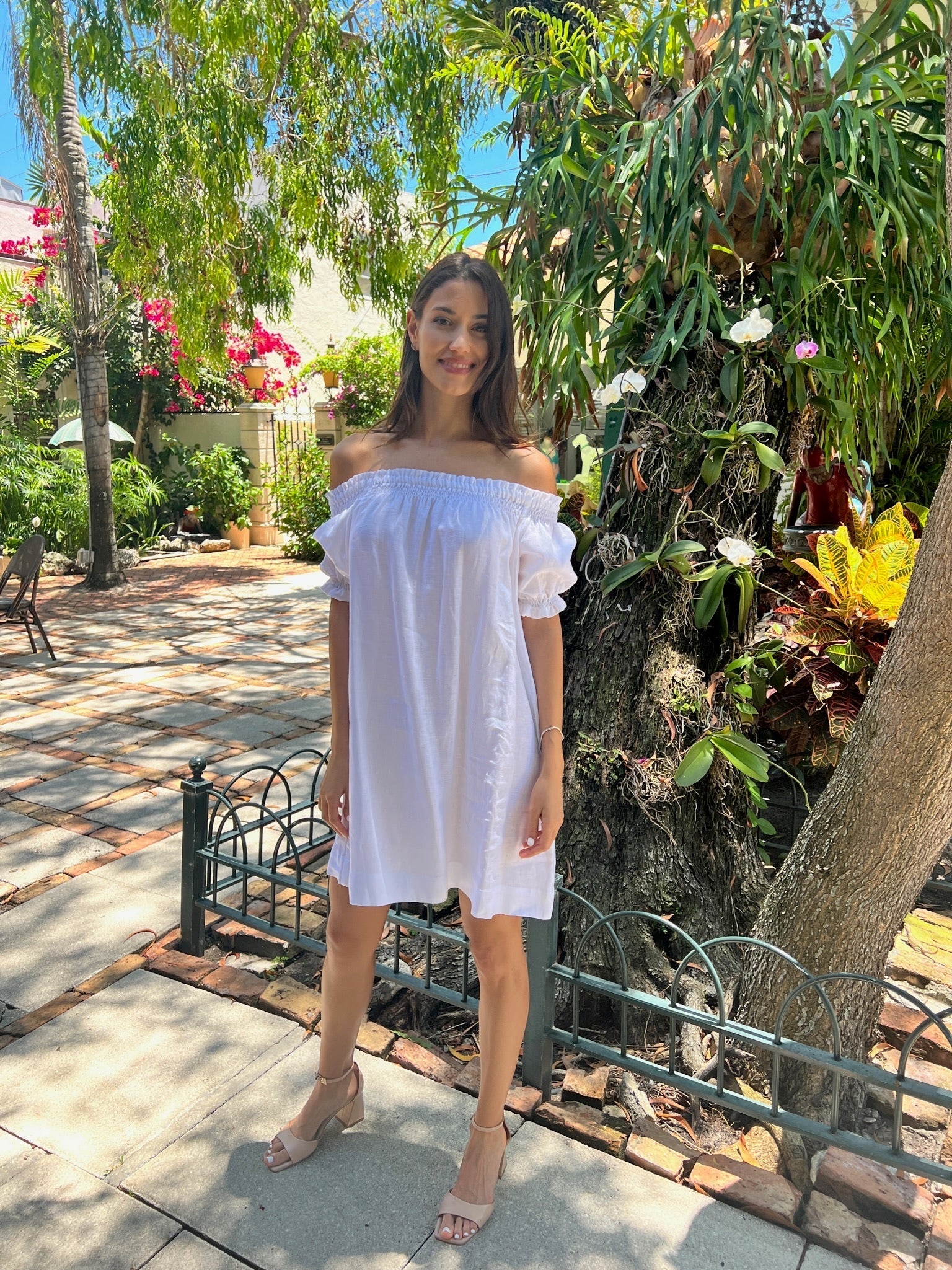 Susanna off the Shoulder Linen Dress
