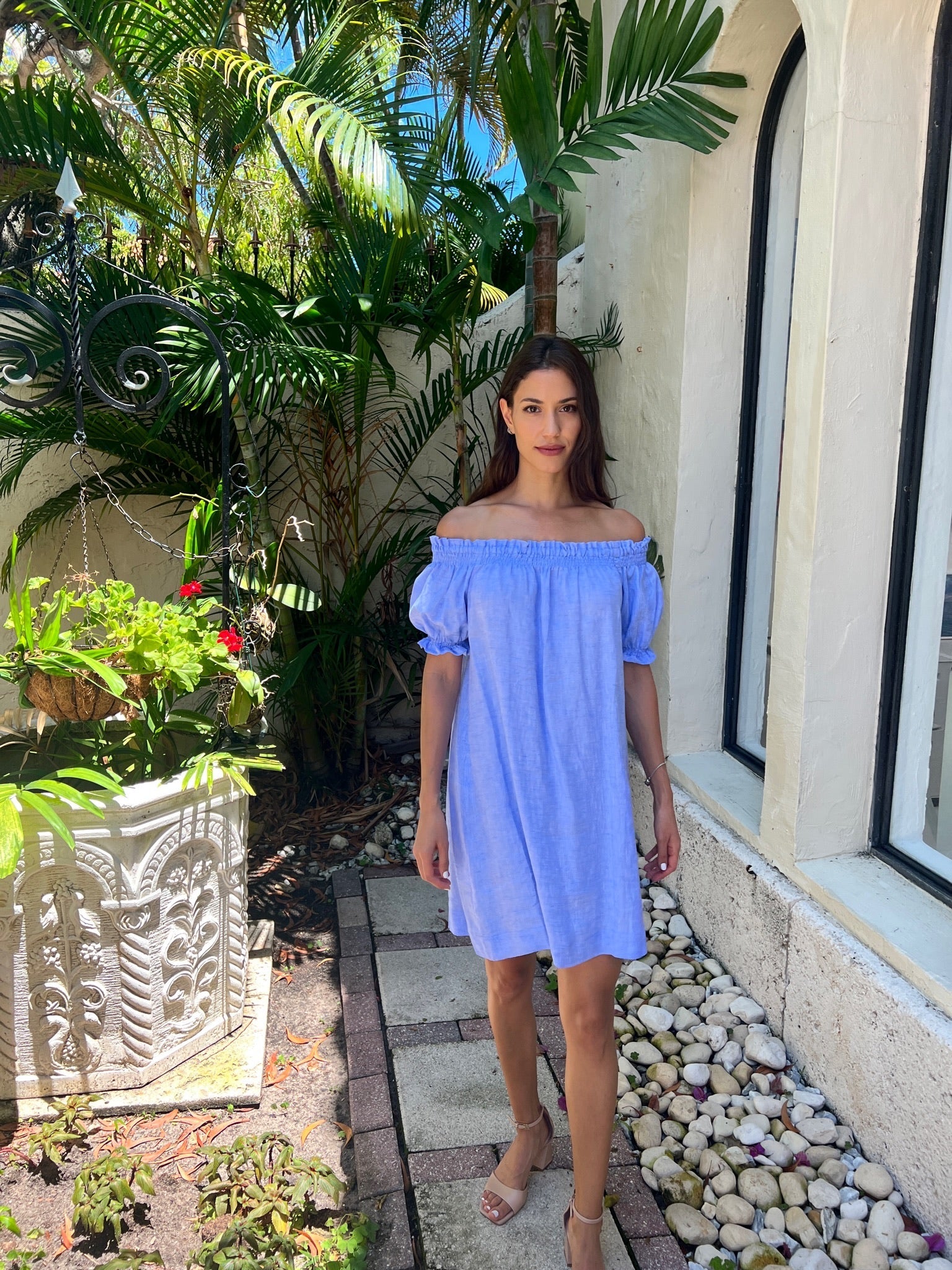 Susanna off the Shoulder Linen Dress