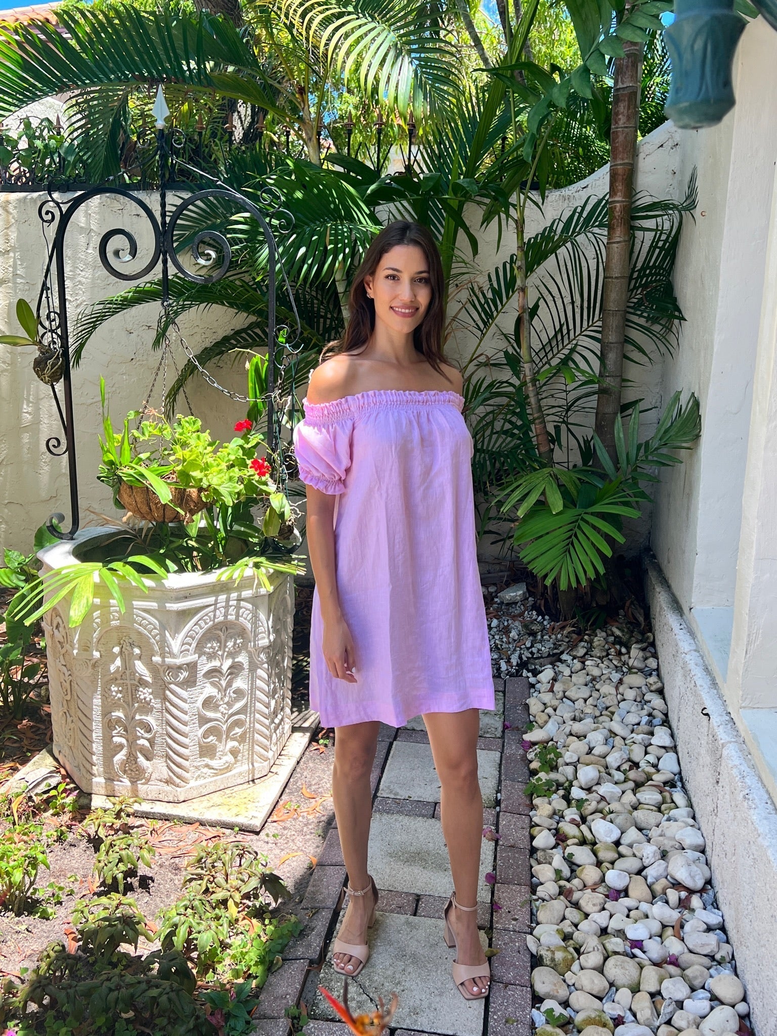 Susanna off the Shoulder Linen Dress