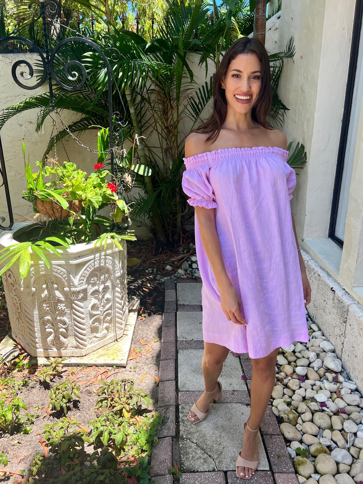 Susanna off the Shoulder Linen Dress