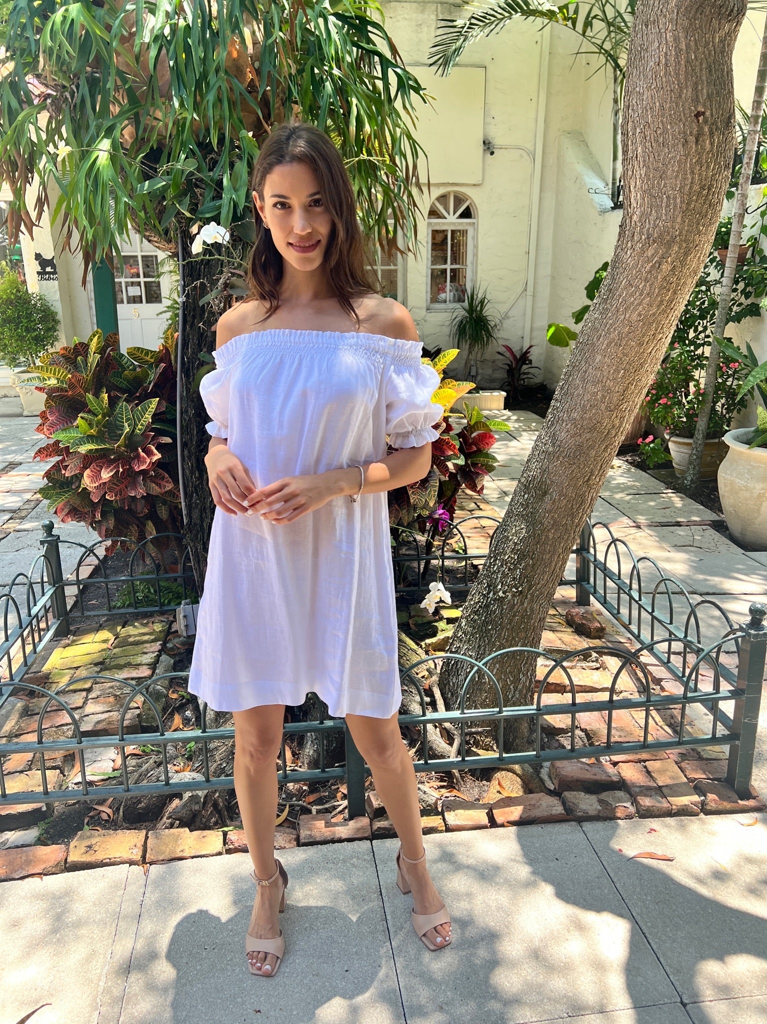 Susanna off the Shoulder Linen Dress