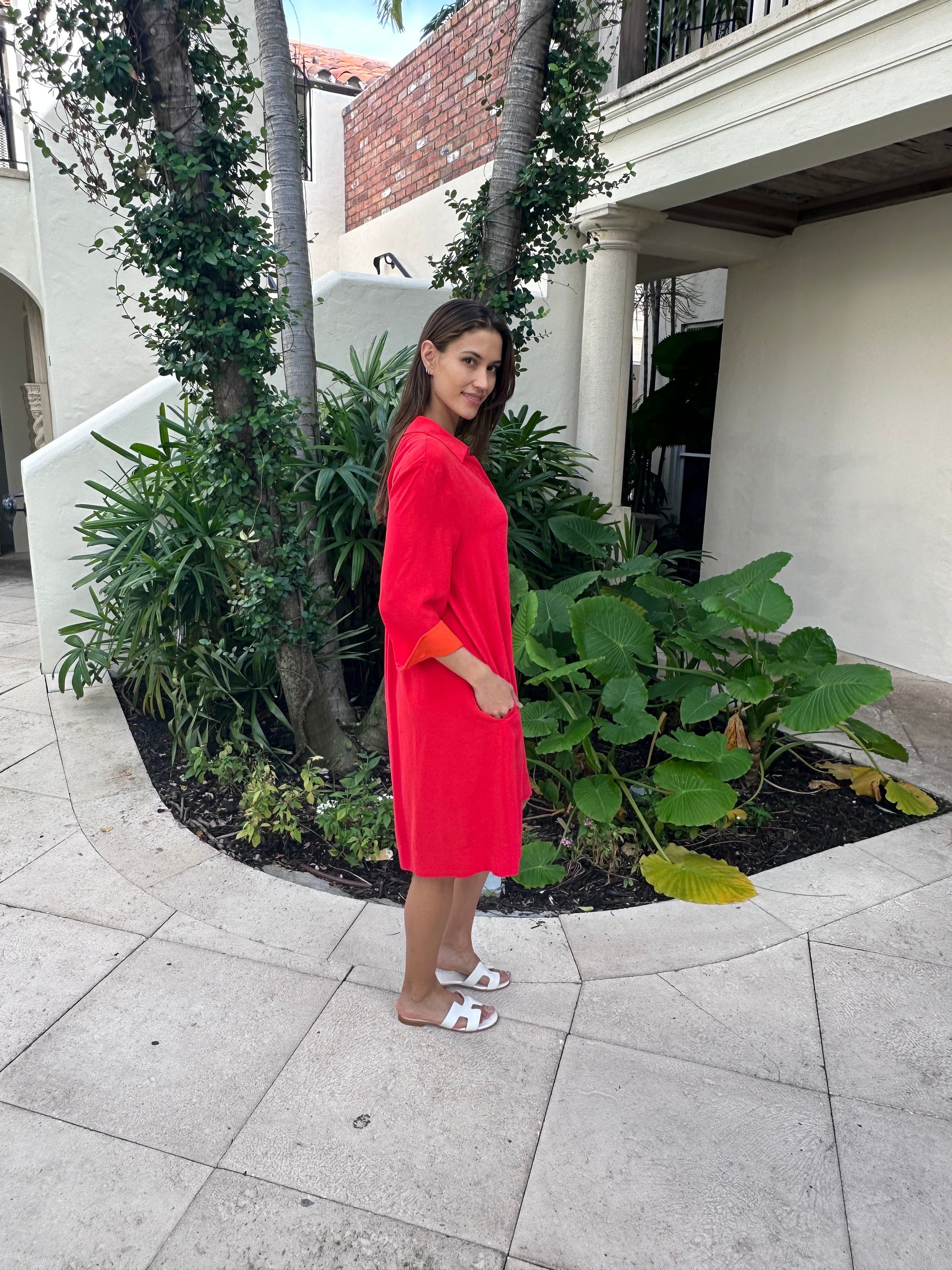 Perlavera Silk Crepe Shirt Dress