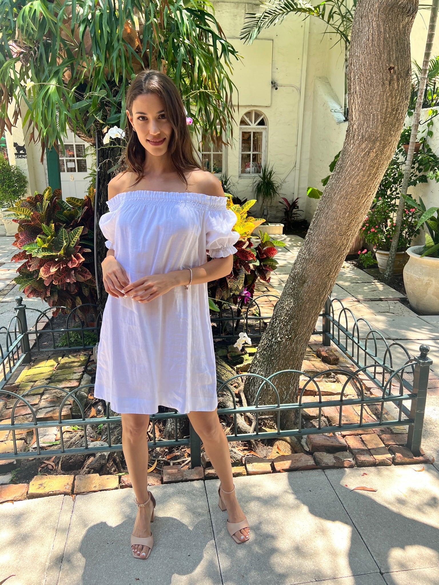Susanna off the Shoulder Linen Dress