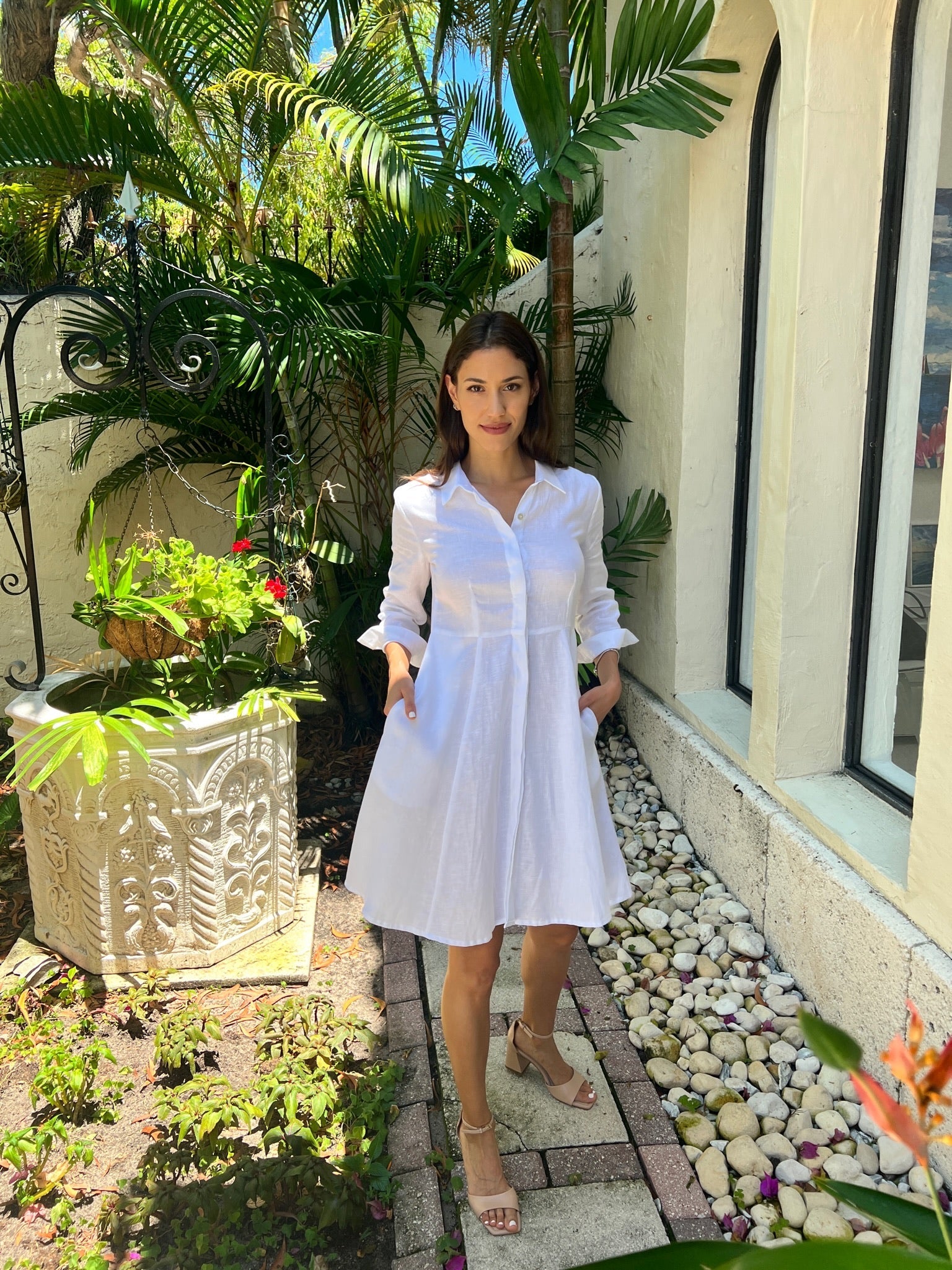 Shirt Dress Mini Linen Finta