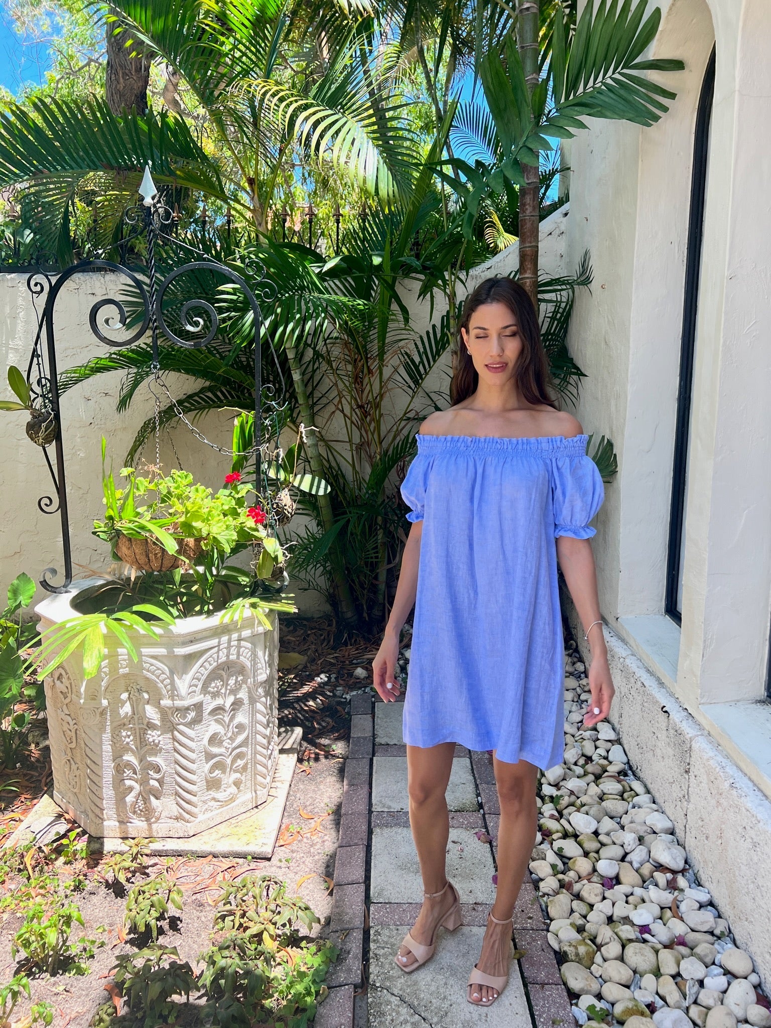 Susanna off the Shoulder Linen Dress
