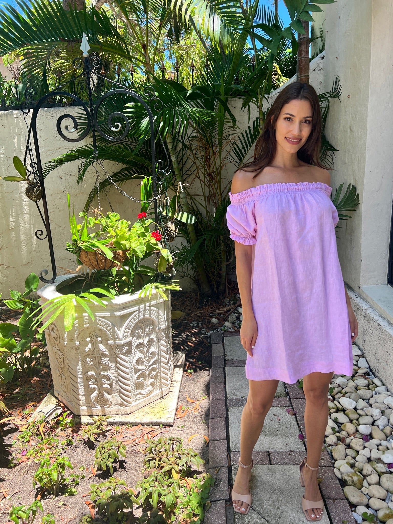 Susanna off the Shoulder Linen Dress