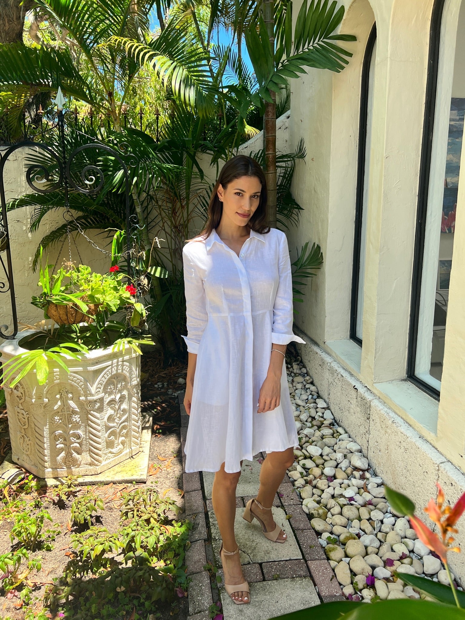 Shirt Dress Mini Linen Finta