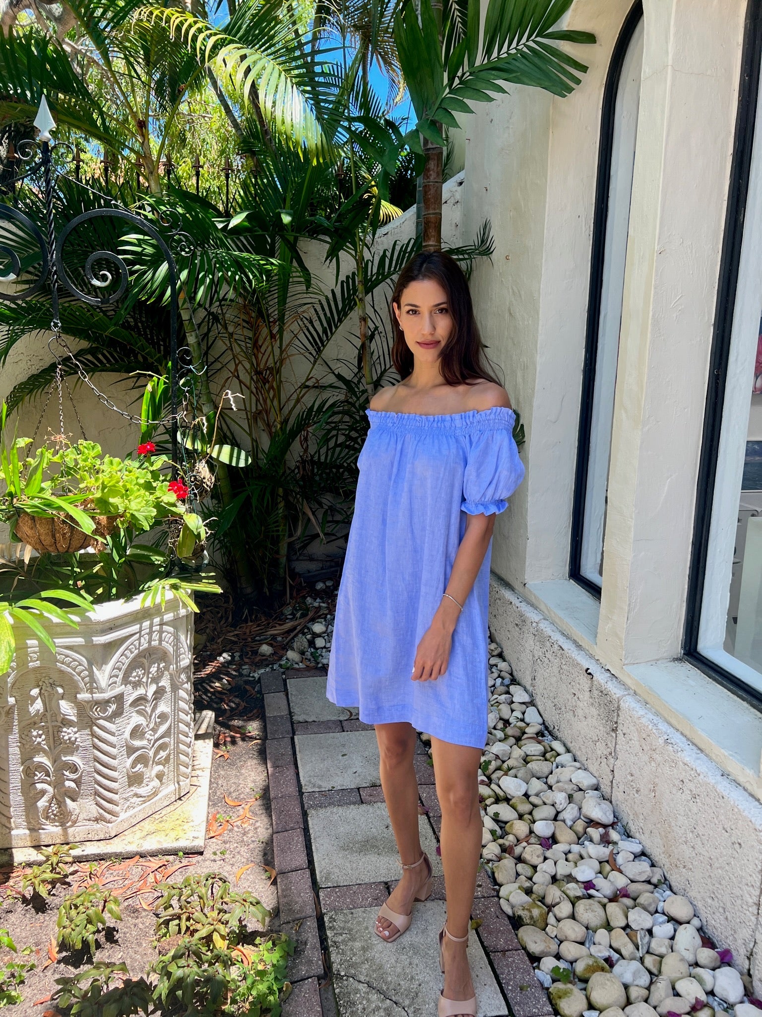 Susanna off the Shoulder Linen Dress